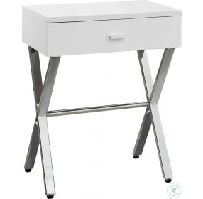 Glossy White 1 Drawer Accent Table