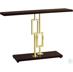 Cappuccino and Gold Metal 48" Console Table