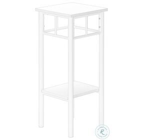 3279 White Metal 28" Accent Table