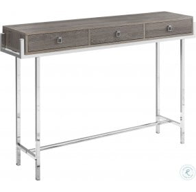 Dark Taupe and Chrome Metal 48" Console Table