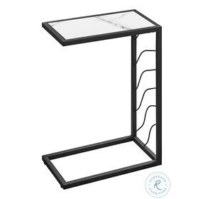 3300 White And Black 25" Accent Table