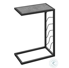 3301 Grey And Black 25" Accent Table