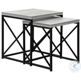 3414 Grey And Black Nesting Table Set Of 2