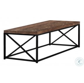 3416 Brown And Black Coffee Table
