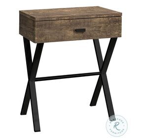 3450 Brown And Black 24" Accent Table