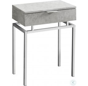 Grey Cement and Chrome 24" Accent Table