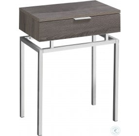 Dark Taupe and Chrome 24" Accent Table