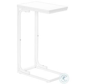 3478 White Metal 25" Accent Table