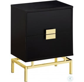 Cappuccino and Gold 24" Storage Accent Table