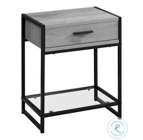 Grey and Black Metal 22" Accent Table