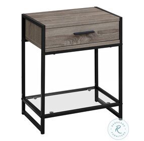 Dark Taupe and Black 22" Accent Table