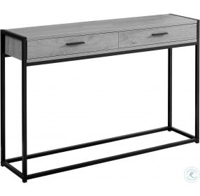 Grey and Black Metal 48" Console Table