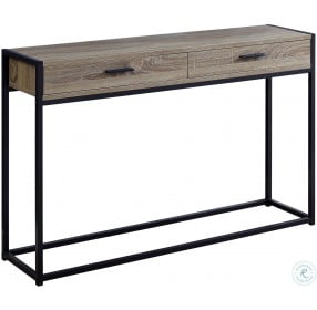 Dark Taupe and Black 48" Console Table