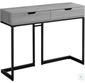 Grey and Black Metal 2 Drawer 42" Console Table