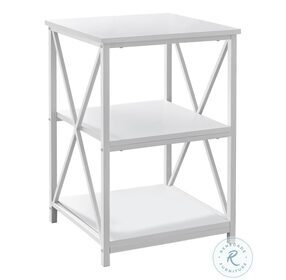 3599 White 26" Accent Table