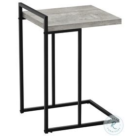 3631 Grey And Black Metal 25" C Shaped Accent Table