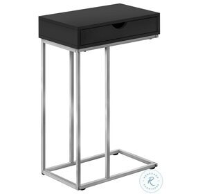 3773 Black and Silver Metal 25" Accent Table