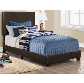 5910T  Dark Brown Twin Upholstered Panel Bed