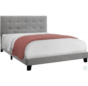 5920Q Gray Linen Queen Upholstered Bed