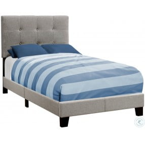 5920T Gray Linen Twin Upholstered Bed