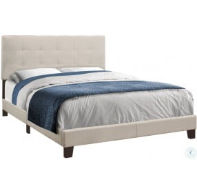 5921Q Beige Linen Queen Upholstered Bed
