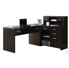 7018 Cappuccino L Shaped Home Office Desk