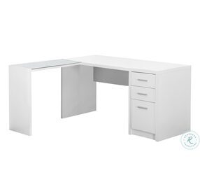 White Corner Computer Desk