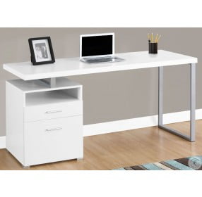 White 60" Computer Desk