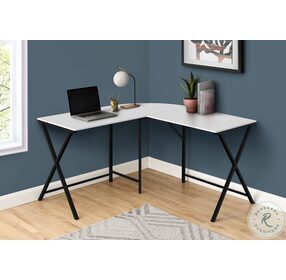 7195 White and Black 55" L Shaped Home Office Set