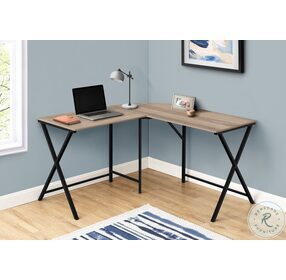 7197 Dark Taupe and Black 55" L Shaped Home Office Set
