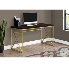 7201 Espresso and Gold 48" Home Office Set