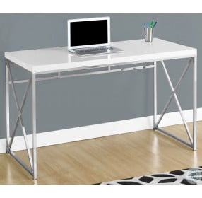 Glossy White 48" Computer Desk