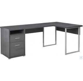 7257 80" Gray Computer Desk