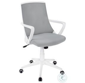 7294 White And Grey Mesh Multi Position Office Chair