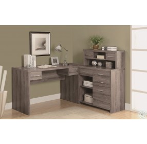 7318 Dark Taupe L Shaped Home Office Desk