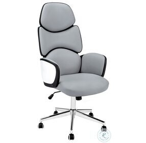 7322 White And Black Adjustable Swivel Office Chair
