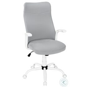 7324 White And Grey Fabric Multi Position Office Chair