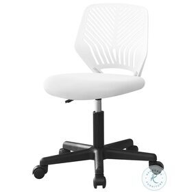 7338 White Swivel Adjustable Office Chair