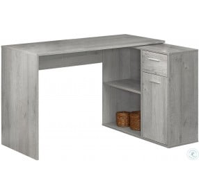 46" Gray Computer Desk with Storage Cabinet