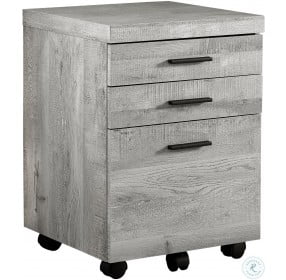 Gray Wood 3 Drawer Filing Cabinet