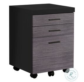 7403 Black And Grey 3 Drawer Filing Cabinet