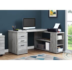 7421 Grey L Shaped Computer Home Office Set