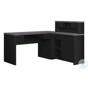 7430 Black And Grey L Shaped Desk