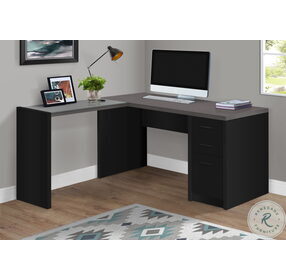 7431 Black and Grey L Shaped Home Office Set