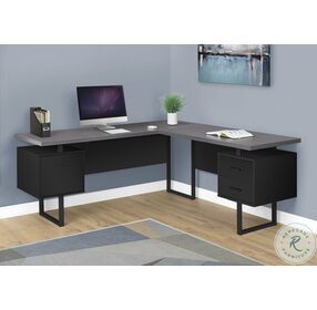 7432 Black L Shaped Computer Home Office Set