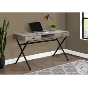 7449 Taupe and Black 48" Home Office Set