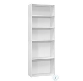 7470 White 5 Shelves 72" Bookcase