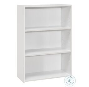 7479 White 3 Shelves 36" Bookcase