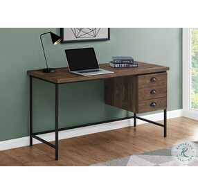 7485 Brown and Black 55" Home Office Set