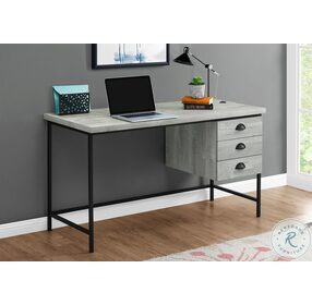7486 Grey and Black 55" Home Office Set